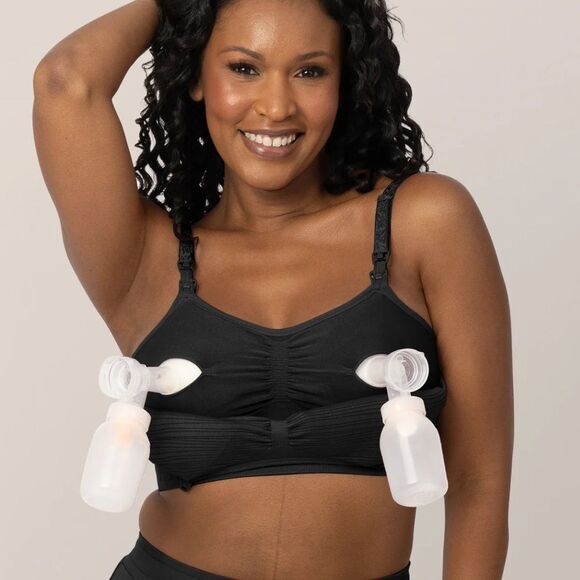 Kindred Bravely Sublime® Hands-Free Pumping & Nursing Bra Black 2X Busty Nwt - Picture 1 of 12